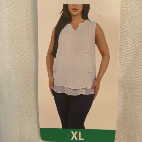 Cristina B White Sleeveless Layered Top - NWT - Picture 7 of 9